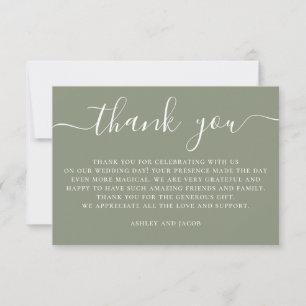 Tarjeta De Agradecimiento Boda Verde Salvia Viñedo Jardín Botánico