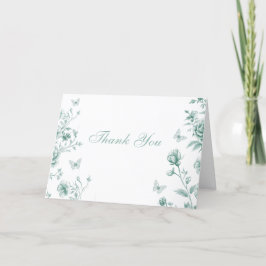 Tarjeta De Agradecimiento Boda verde vintage encantado