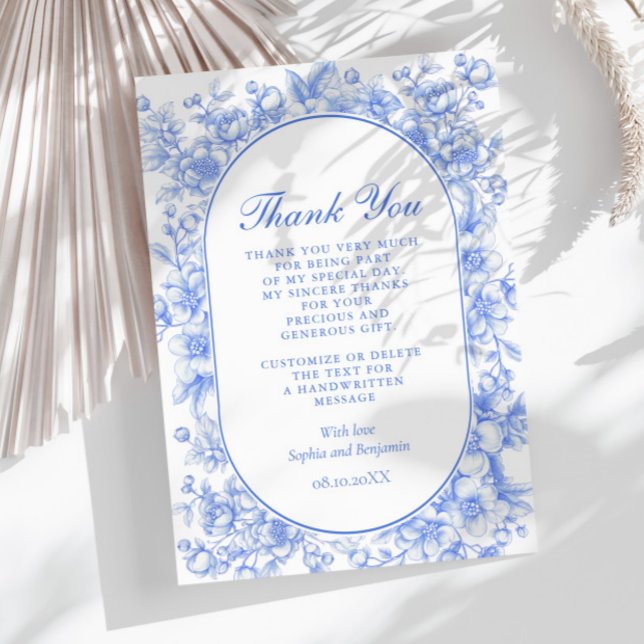 Tarjeta De Agradecimiento Boda victoriano Floral Algo azul (Subido por el creador)