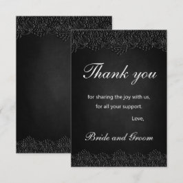 Tarjeta De Agradecimiento Boda victoriano gótico de Black Lace