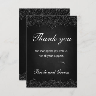 Tarjeta De Agradecimiento Boda victoriano gótico de Black Lace