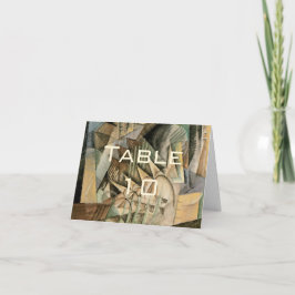 Tarjeta De Agradecimiento Boda Vintage, Colores Tonos Terrosos, Arte Cubismo