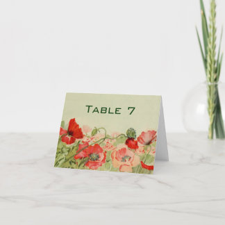 Tarjeta De Agradecimiento Boda Vintage, Flores de Amapola Roja Pradera Flora