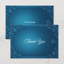 Tarjeta De Agradecimiento Boda Vintage Geométrico Turquesa Elegante