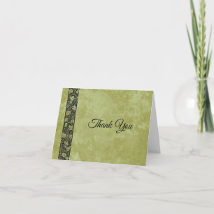 Tarjeta De Agradecimiento Boda Vintage, Hojas de Vid Victorianas