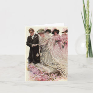 Tarjeta De Agradecimiento Boda Vintage Victoriana Ceremonia Novia y Novio