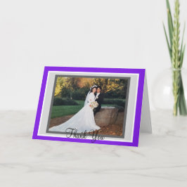 Tarjeta De Agradecimiento Boda Violet Monograma Foto Gracias Cartas