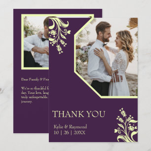 Tarjeta De Agradecimiento Boda violeta ruso floral