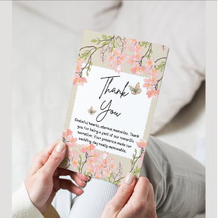 Tarjeta De Agradecimiento Boda Wildflowers