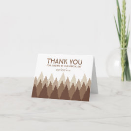 Tarjeta De Agradecimiento Boda Woodland Forest Range Brown