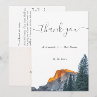Tarjeta De Agradecimiento Boda Yosemite Half Dome Sunset Gracias Cartas