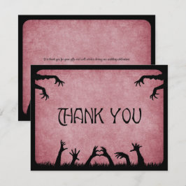 Tarjeta De Agradecimiento Boda Zombie Horror Halloween