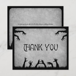 Tarjeta De Agradecimiento Boda Zombie Horror Halloween
