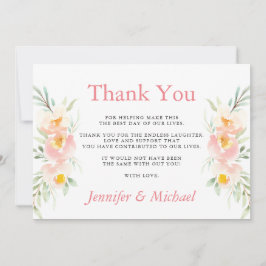 Tarjeta De Agradecimiento Bodas Blossom Peach