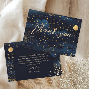 Tarjeta De Agradecimiento Bodas de Oro de la Marina Celeste