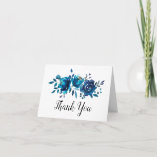 Tarjeta De Agradecimiento Bodas de Peonías Azules