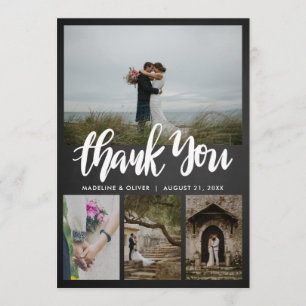 Tarjeta De Agradecimiento Bodas de Pizarra Cuatro Fotos   Guión de agradecim