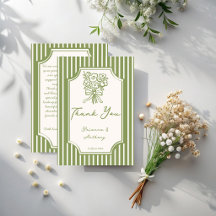 Bodas de rayas vintage dibujadas a mano en verde s