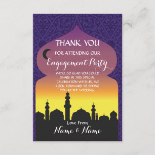 Tarjeta de agradecimiento bodas Noches Árabes