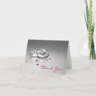 Tarjeta De Agradecimiento Bodas Rings Gracias Cartas
