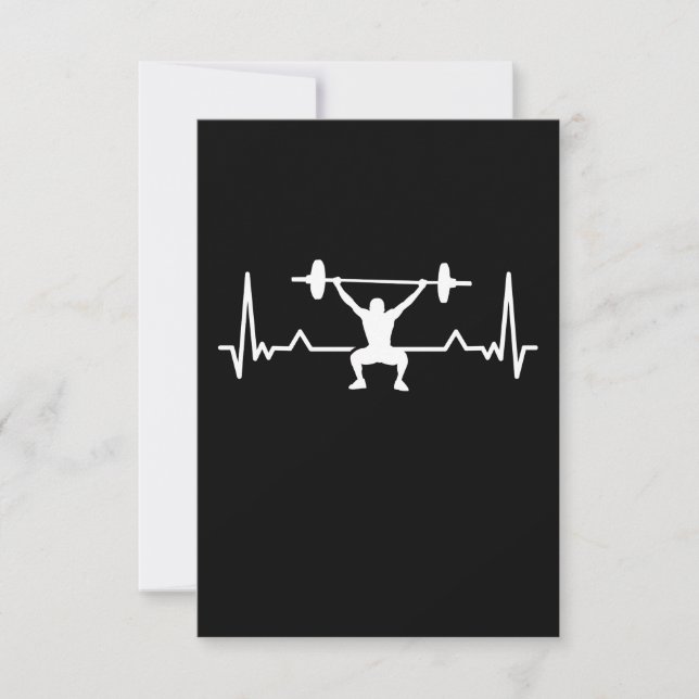 Tarjeta De Agradecimiento Bodybuilding Heartbeat Line Funny Gift (Anverso)