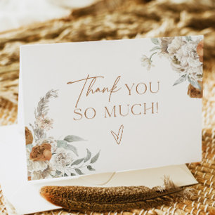 Tarjeta De Agradecimiento BOHEME Boho Terroso Floral de Terracota Agradecimi