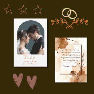 Tarjeta De Agradecimiento boho abstracto mínimo boda moderno