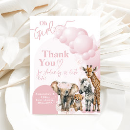 Tarjeta De Agradecimiento Boho animal safari Oh Chica Baby Shower