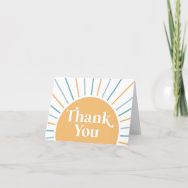 Tarjeta De Agradecimiento Boho Aquí viene el hijo Cumpleaños de bebé Agradec