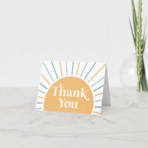 Tarjeta De Agradecimiento Boho Aquí viene el hijo Cumpleaños de bebé Agradec