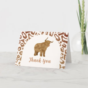 Tarjeta De Agradecimiento Boho Arch Holy Cow Western Baby Shower