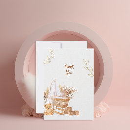 Tarjeta De Agradecimiento Boho Bassinet Nursery Baby Shower Gracias