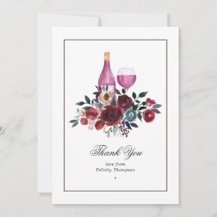 Tarjeta De Agradecimiento Boho Borgoña y la ducha de novias en la degustació