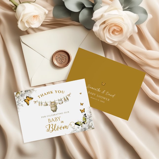 Tarjeta De Agradecimiento Boho Butterfly Baby in Bloom (Subido por el creador)