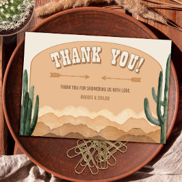 Tarjeta De Agradecimiento Boho Cactus del Desierto Rústico Rancho del Suroes