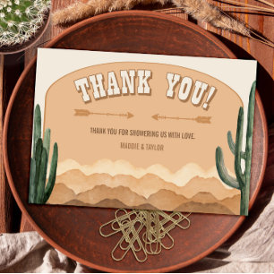 Tarjeta De Agradecimiento Boho Cactus del Desierto Rústico Rancho del Suroes