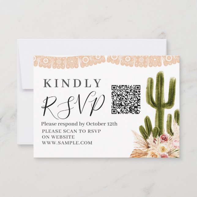 Tarjeta De Agradecimiento Boho Cactus Taco Bout Love Baby Shower Rsvp Card (Anverso)