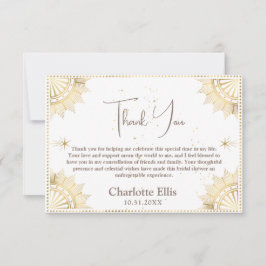 Tarjeta De Agradecimiento Boho Celestial Sun y Moon Bridal Shower Tarot