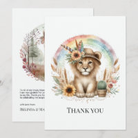 Boho Chic Arcoíris León y Alpaca Baby Shower