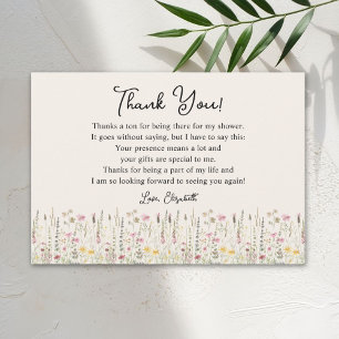 Tarjeta De Agradecimiento "Boho Chic Bloom Thank You – Elegant Floral