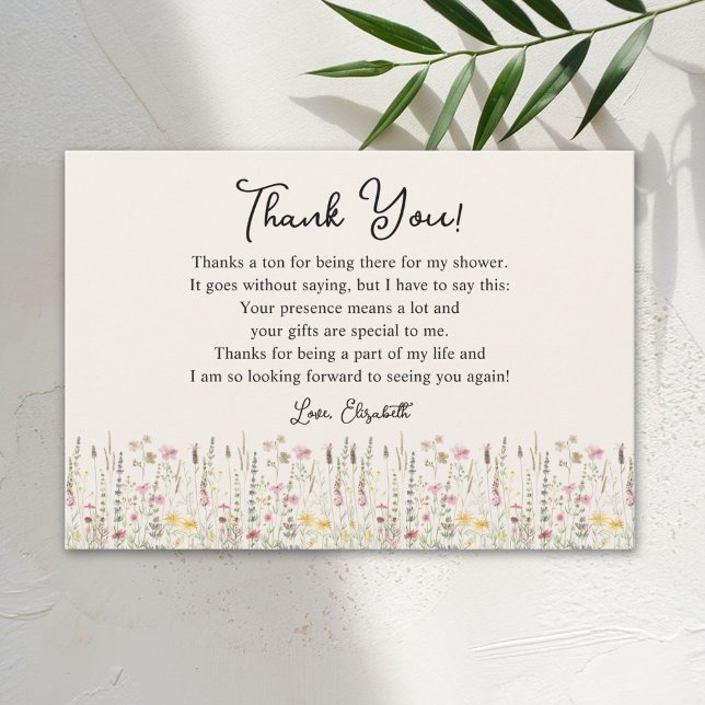 Tarjeta De Agradecimiento "Boho Chic Bloom Thank You – Elegant Floral (Subido por el creador)
