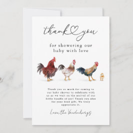 Tarjeta De Agradecimiento Boho Chicken Baby Shower