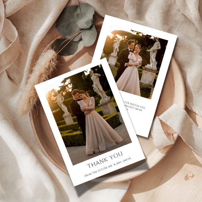 Tarjeta De Agradecimiento Boho Clean Typography 2 Photo Couples Shower  (Subido por el creador)