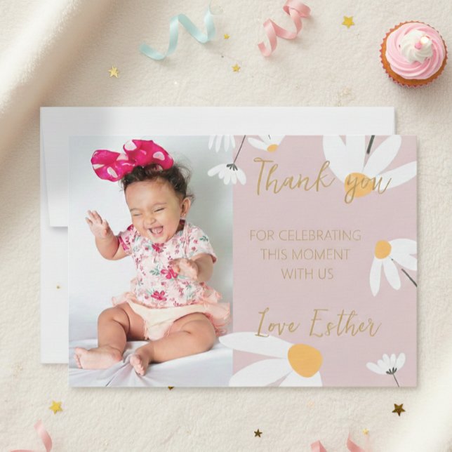 Tarjeta De Agradecimiento Boho Daisy Thank You,  T (Subido por el creador)