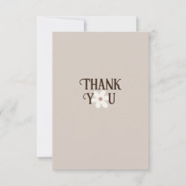 Tarjeta de agradecimiento boho de margarita natura