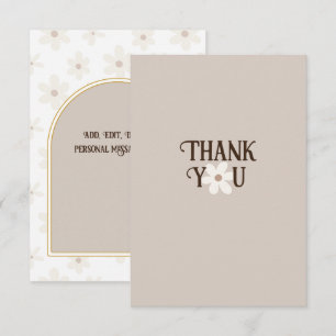 Tarjeta de agradecimiento boho de margarita natura