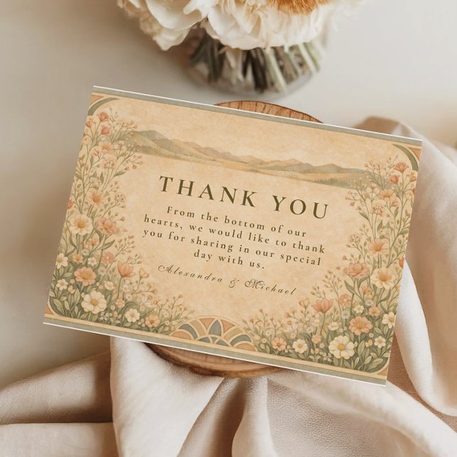 Tarjeta De Agradecimiento Boho Desert Botanical Wedding (Subido por el creador)