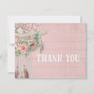 Tarjeta De Agradecimiento BOHO Dream Catcher Gracias Chica Baby Shower