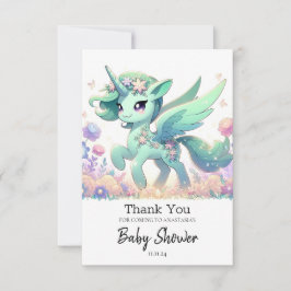 Tarjeta De Agradecimiento Boho Dreamy Unicorn Baby Shower