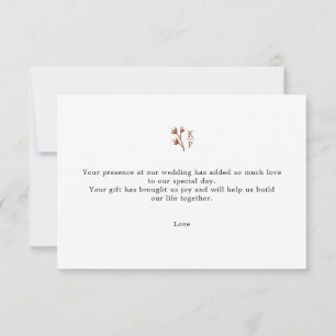 Tarjeta De Agradecimiento Boho Earthy Botanelegant Ivory